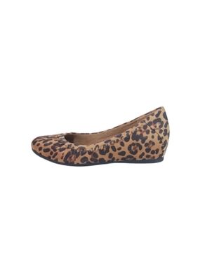 Baretraps Ballet Flats Women's 7.5 Brown Tan Leopard Fabric Slip-on Shoes